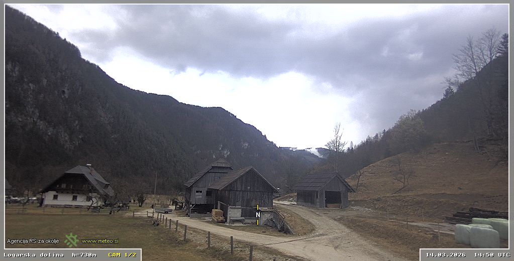 Webcam Logar valley 730 m - view towards north