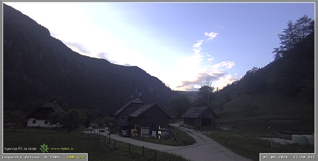 Spletna kamera Logarska dolina 730 m - pogled proti severu