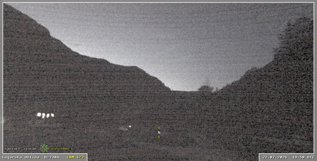 Spletna kamera Logarska dolina 730 m - pogled proti severu