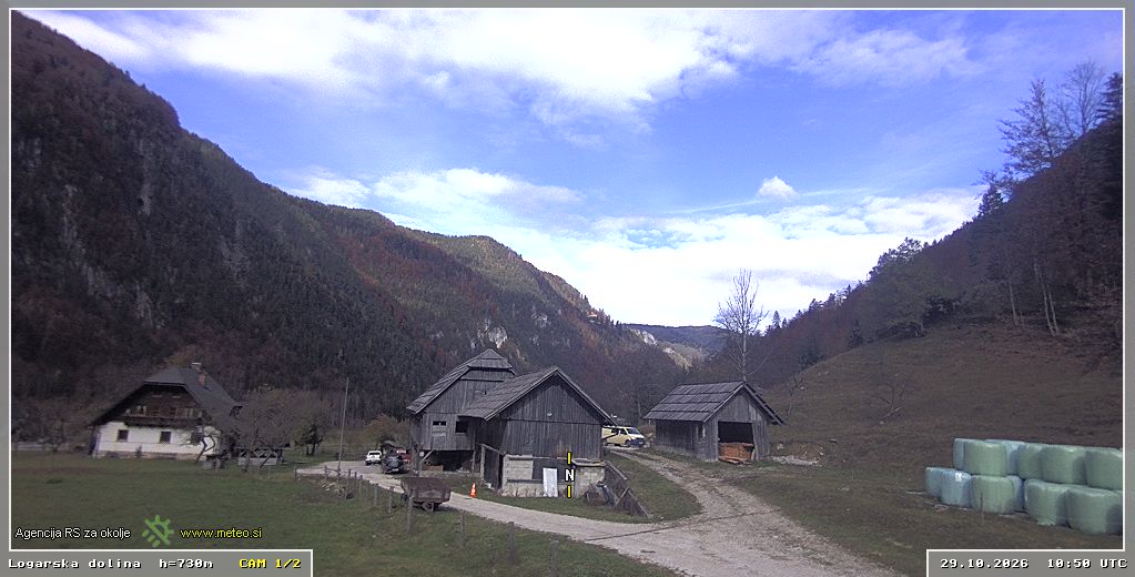 Webcam Logar valley 730 m - view towards north