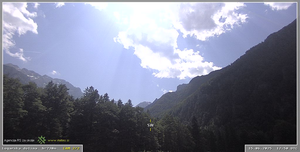 Spletna kamera Logarska dolina 730 m - pogled proti jugozahodu