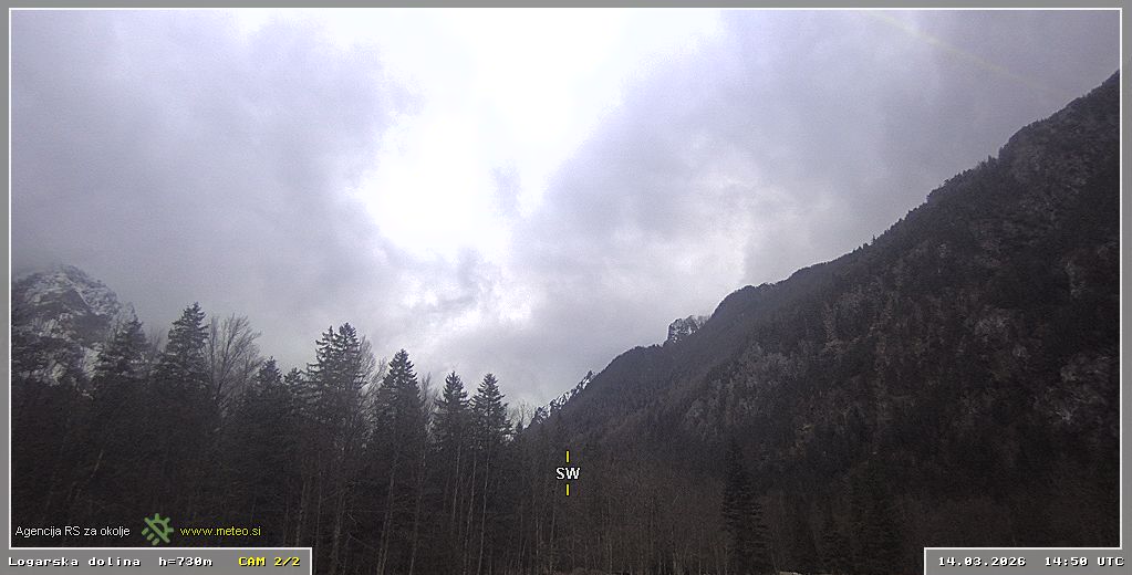 Webcam Logar valley 730 m - view towards southwest