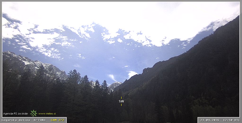 Spletna kamera Logarska dolina 730 m - pogled proti jugozahodu