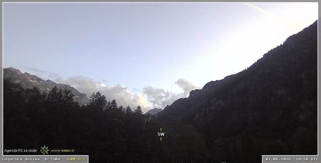 Spletna kamera Logarska dolina 730 m - pogled proti jugozahodu