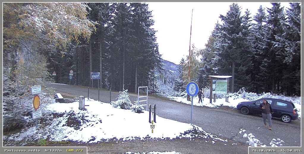 Spletna kamera Pavličevo sedlo 1337 m - pogled proti zahodu